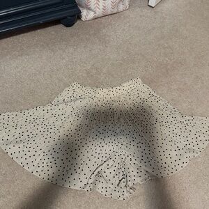 Black Polka Dotted Flowing Shorts